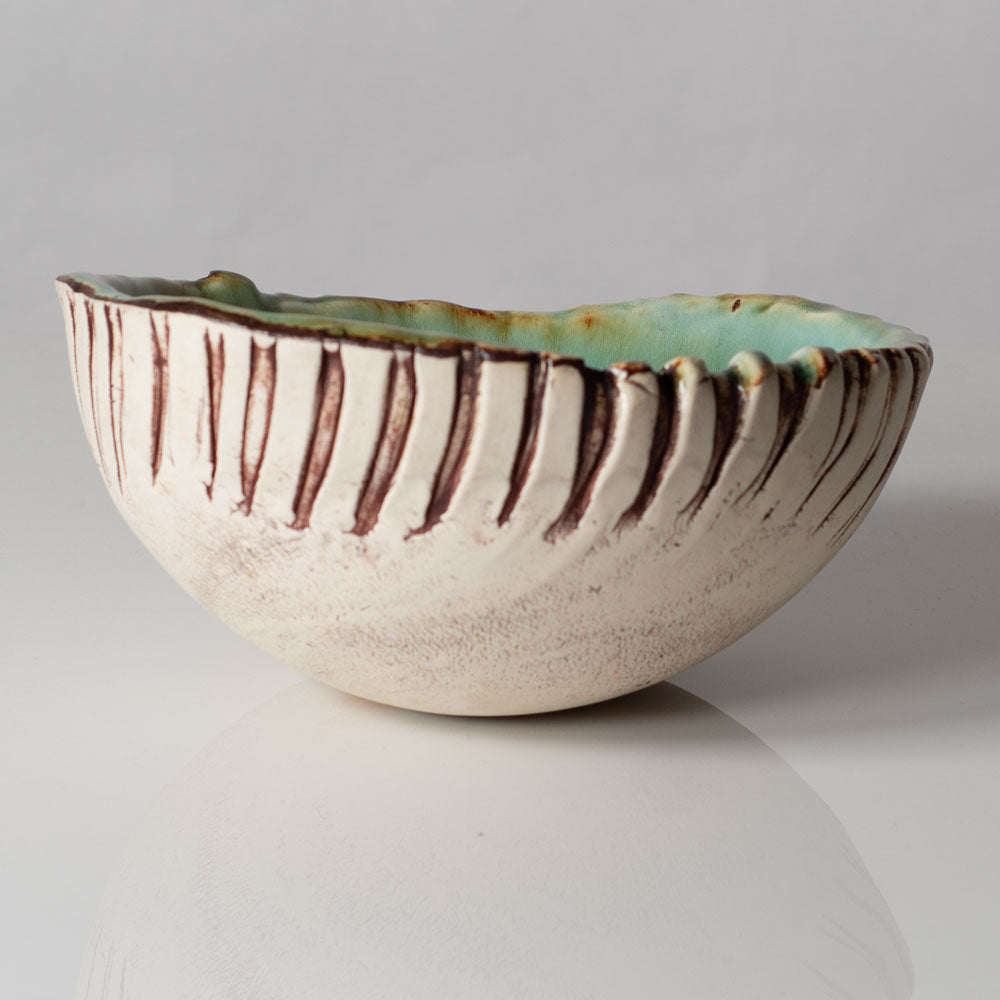 Bengt Berglund for Gustavsberg, Sweden, unique stoneware bowl L3375