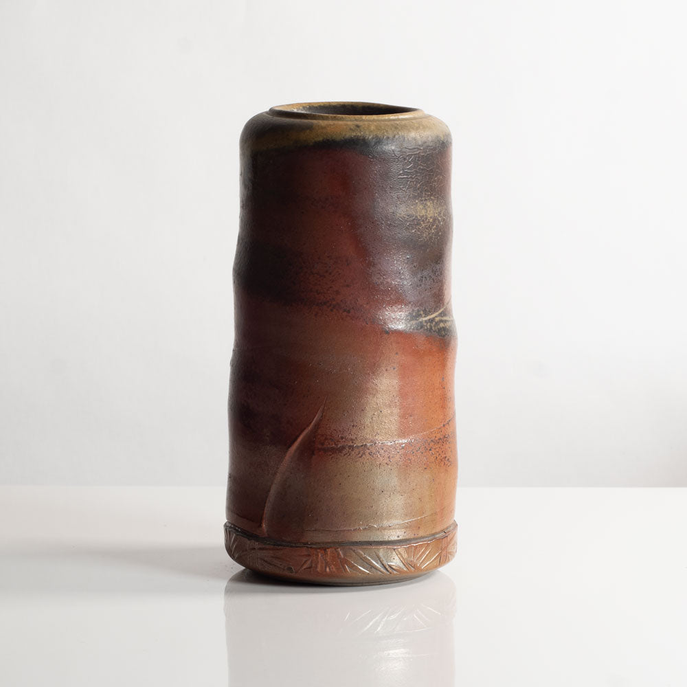 Horst Kerstan, Germany, unique stoneware vase with brick red glaze M4285