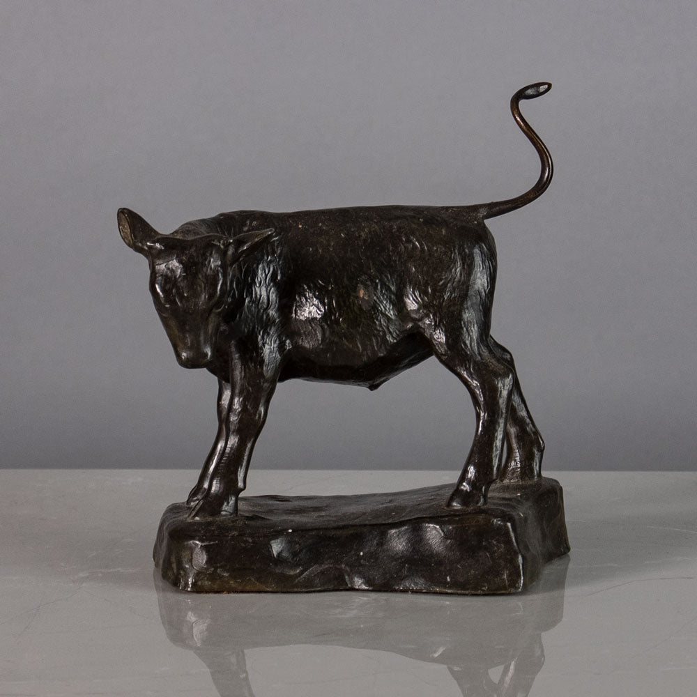 Just Andersen, Denmark, calf figure in disko metal H1583