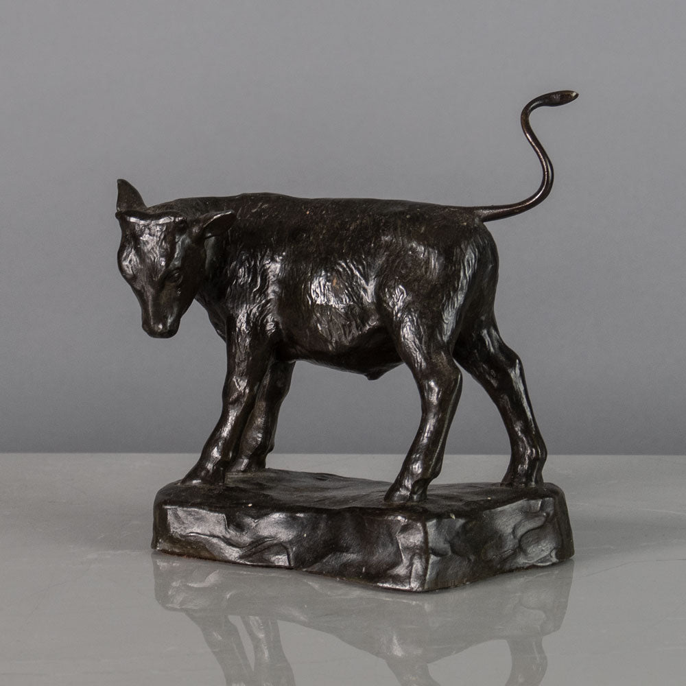 Just Andersen, Denmark, calf figure in disko metal H1583