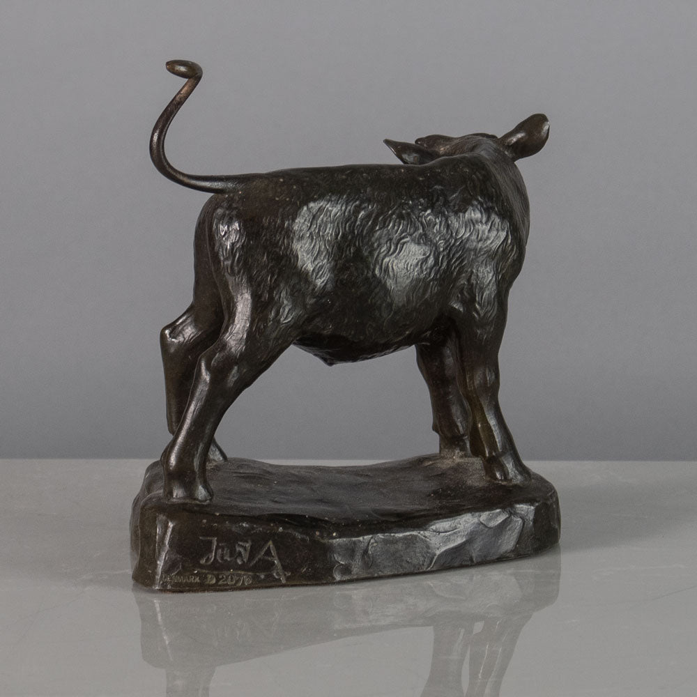 Just Andersen, Denmark, calf figure in disko metal H1583