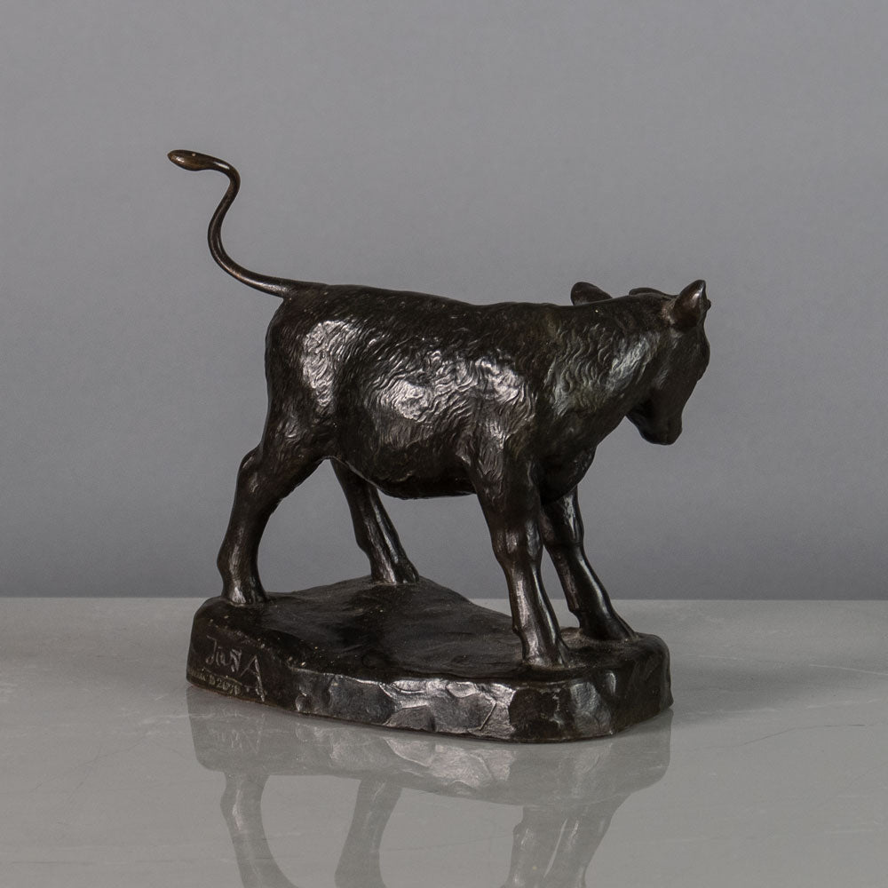 Just Andersen, Denmark, calf figure in disko metal H1583