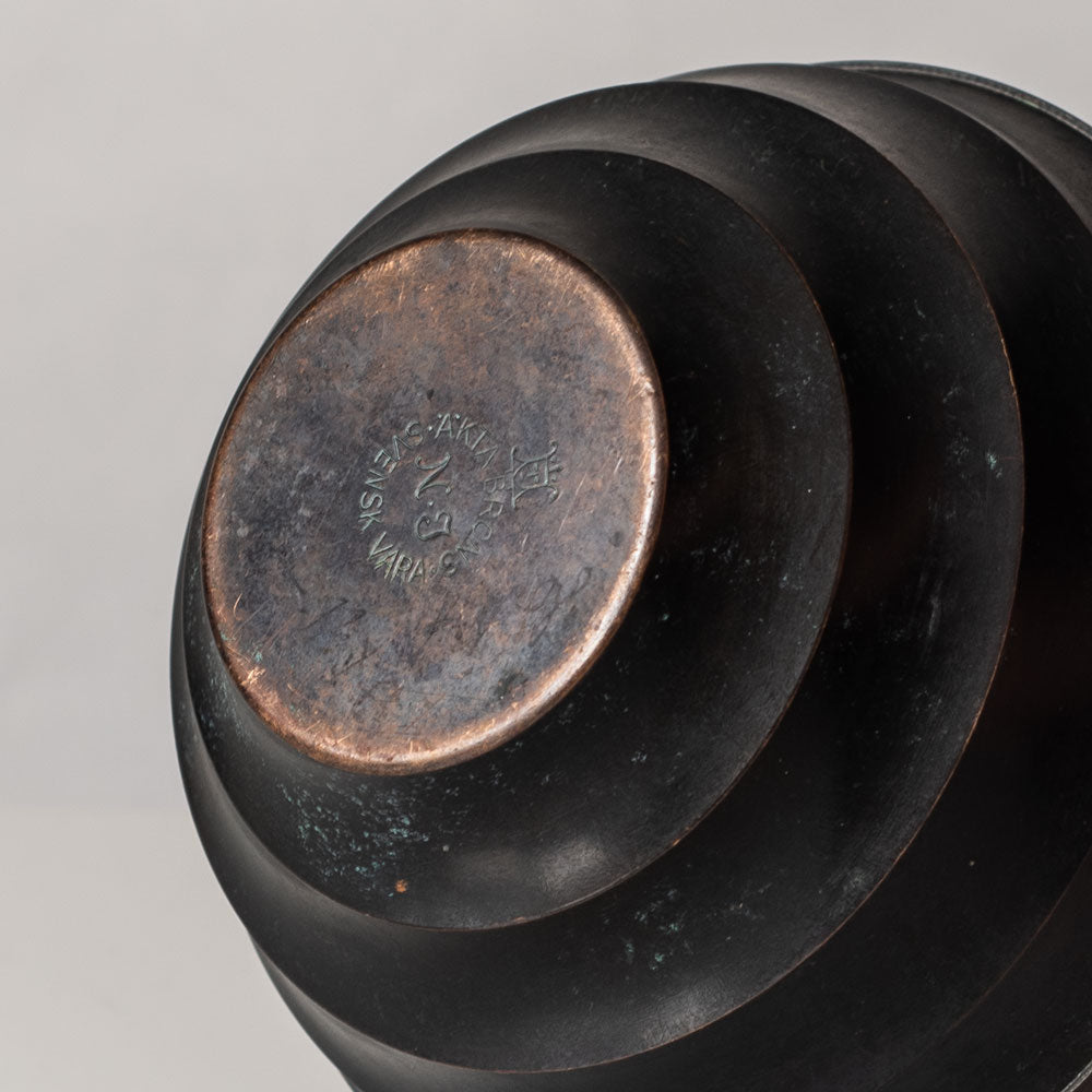 Nilsson & Johansson, Sweden, bronze ribbed vase L3379