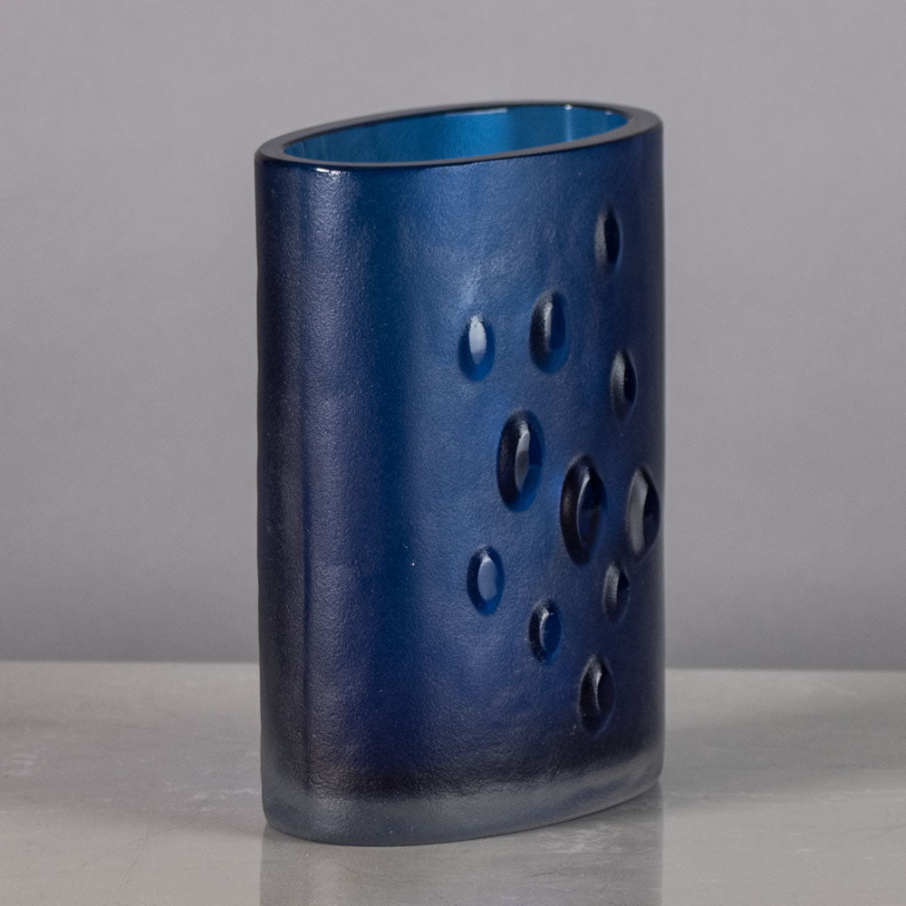 Tapio Wirkkala for Iittala, Finland, vase in frosted blue glass J1448