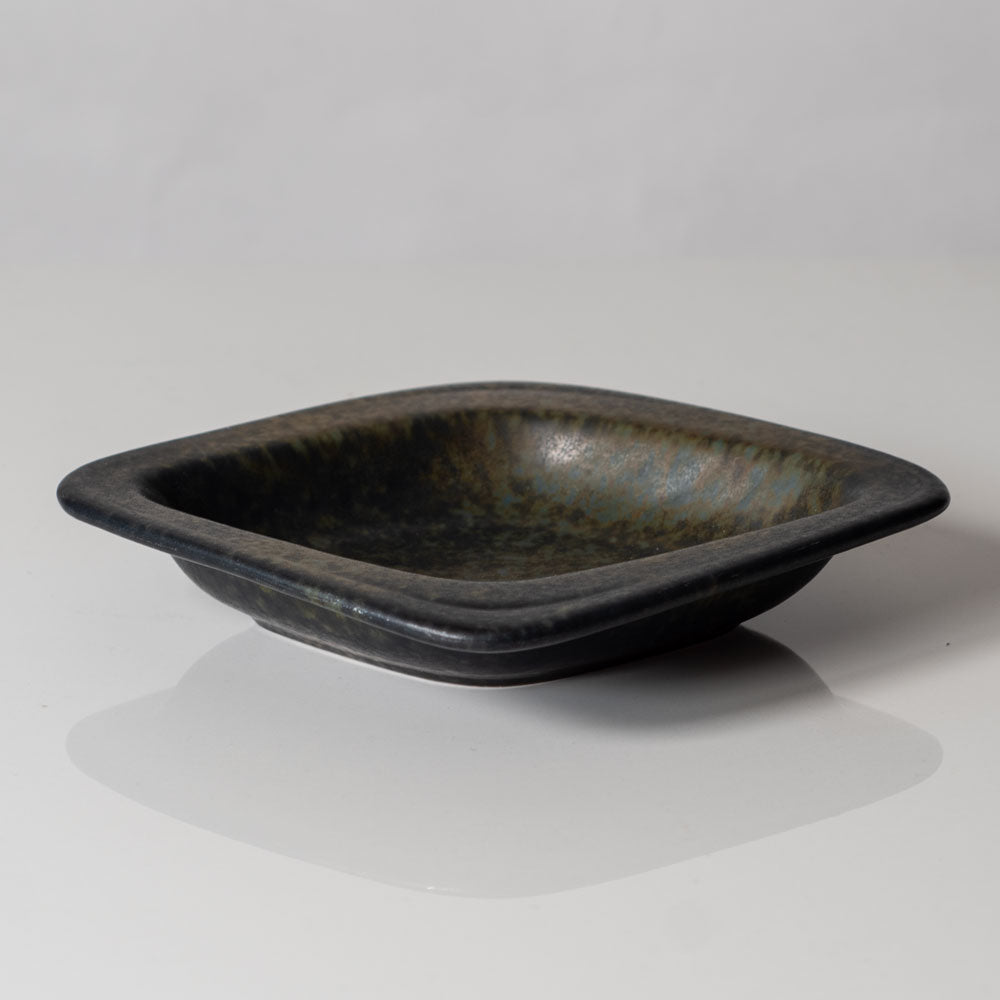 Gunnar Nylund for Rörstrand, Sweden, ceramic dish with blue and green glaze L3382