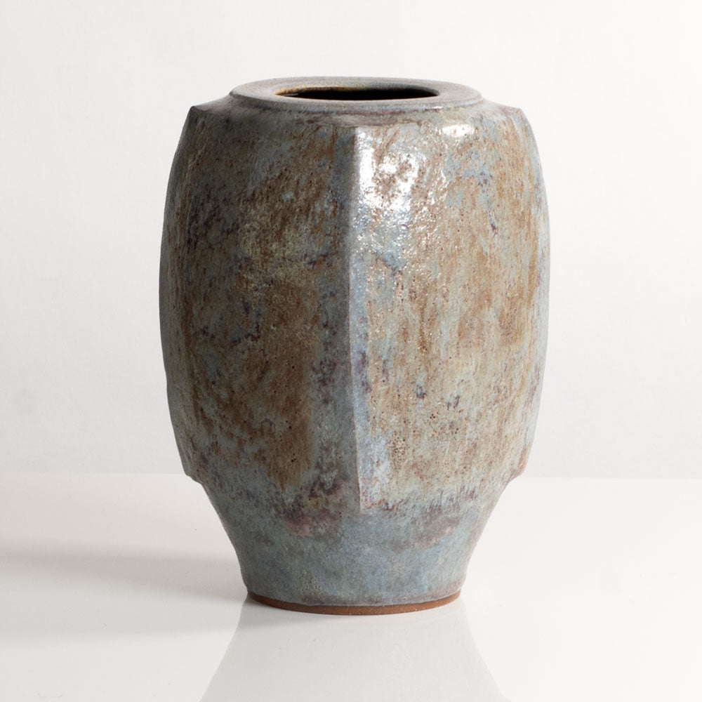 Chris Carter, UK, unique stoneware vase with matte blue-gray glaze M4314