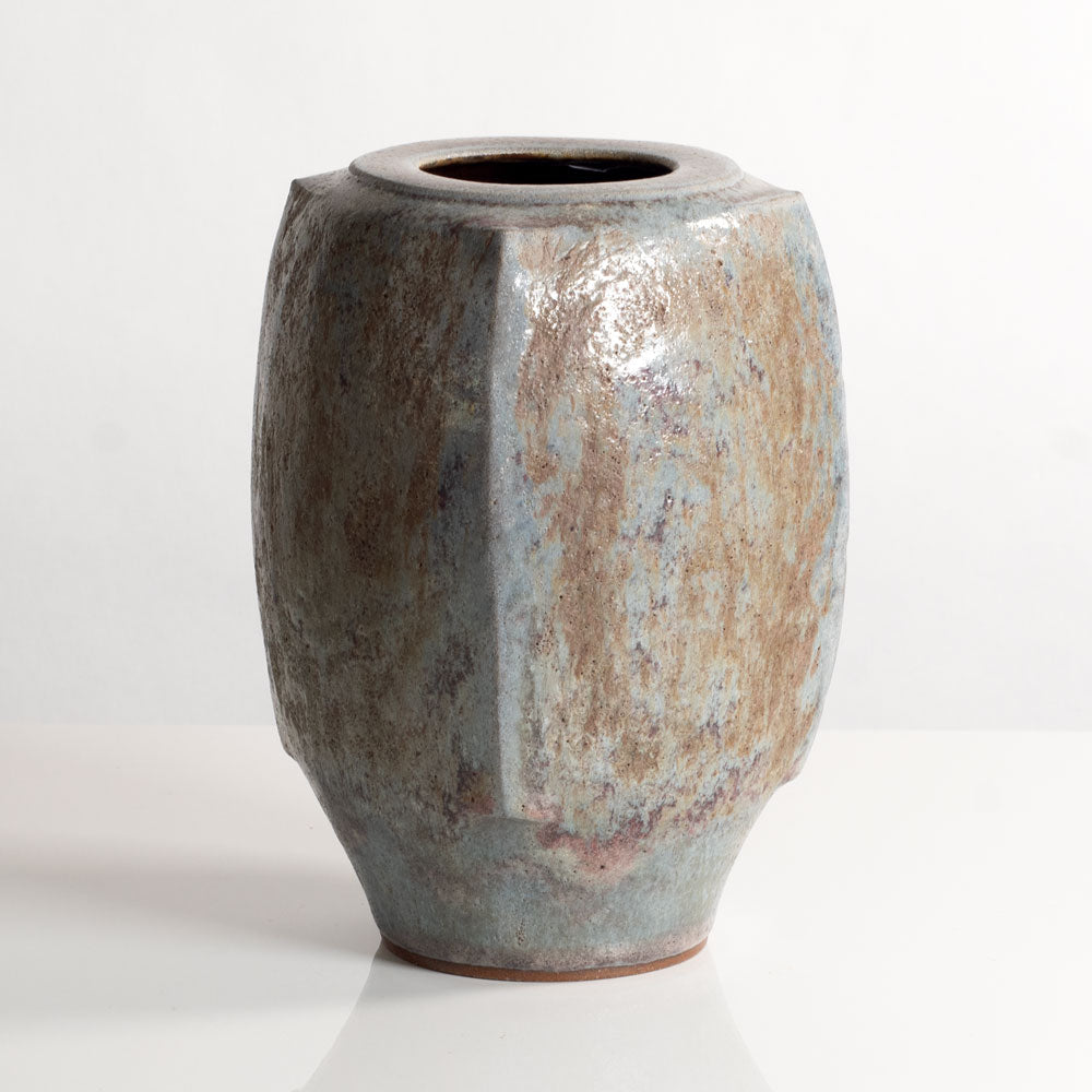 Chris Carter, UK, unique stoneware vase with matte blue-gray glaze M4314