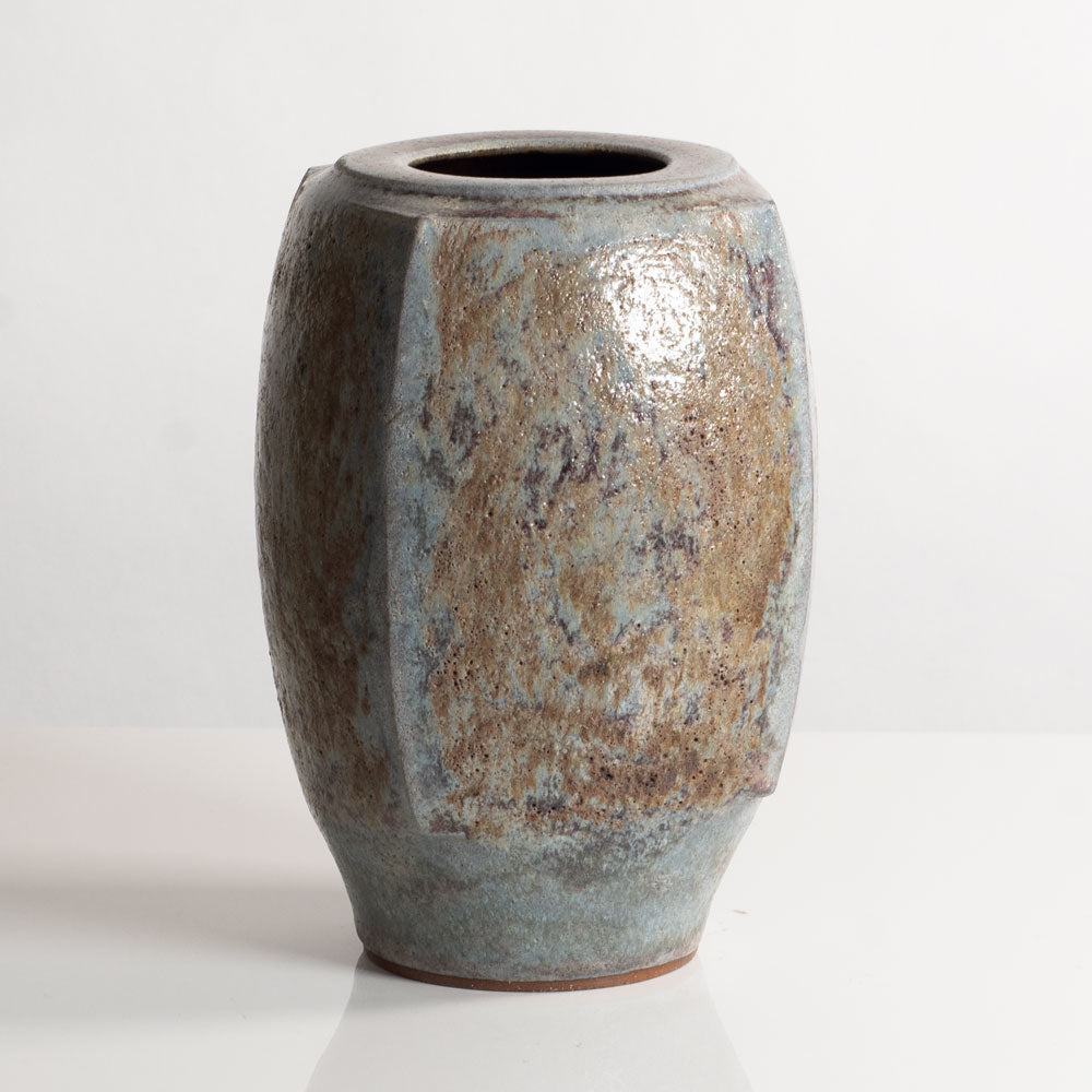 Chris Carter, UK, unique stoneware vase with matte blue-gray glaze M4314