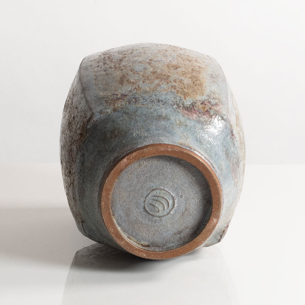 Chris Carter, UK, unique stoneware vase with matte blue-gray glaze M4314