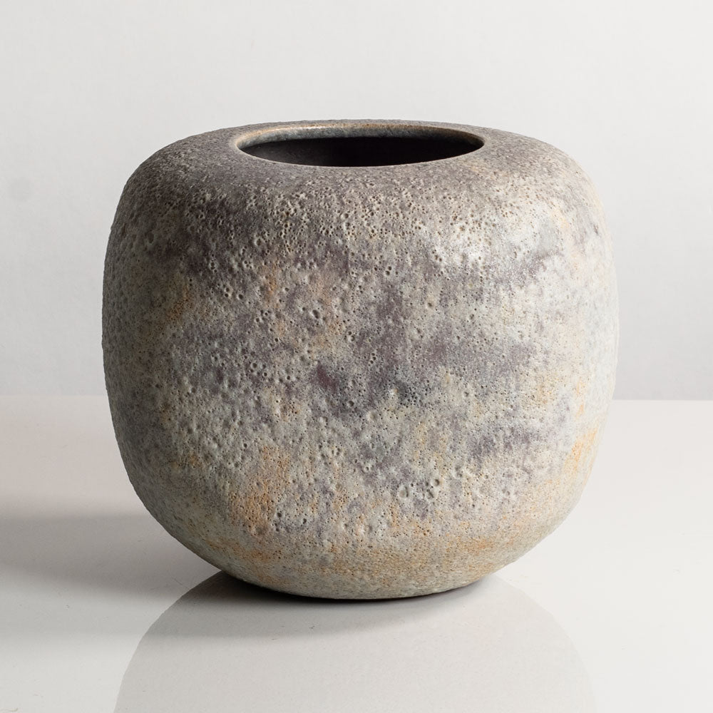 Two vases with off-white glaze by Chris Carter, UK