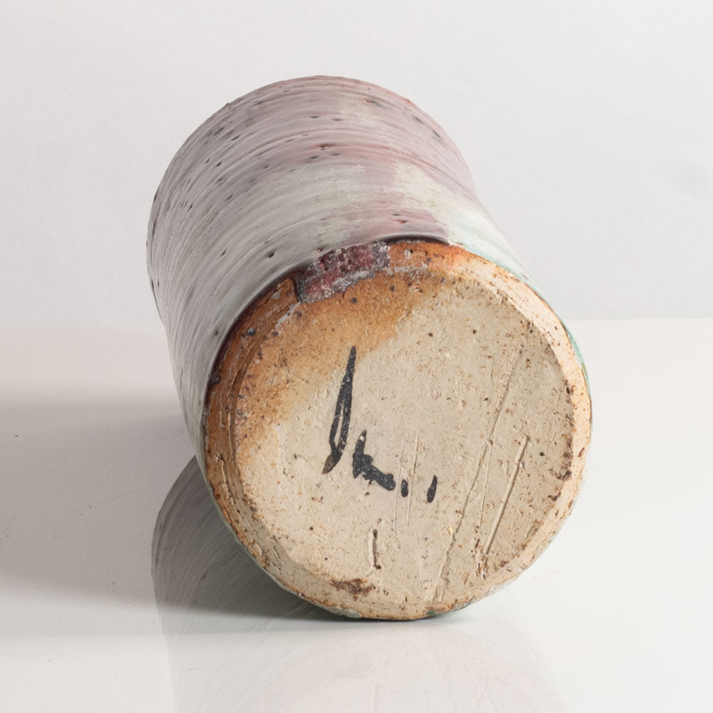 Derek Davis, UK, unique stoneware vase with glossy crackle glaze L4016