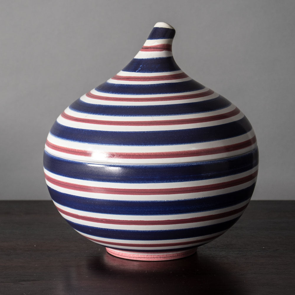Stig Lindberg for Gustavsberg, large lidded faience "onion" jar J1464