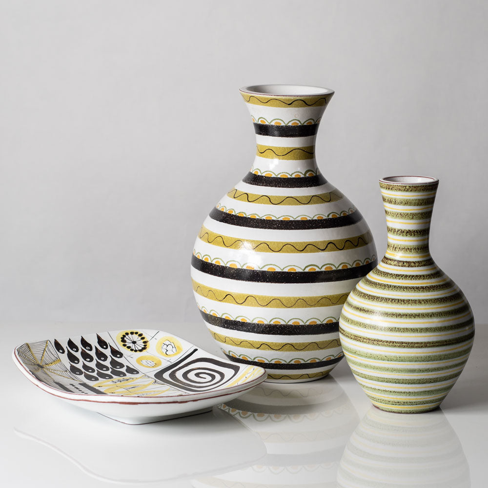 Stig Lindberg for Gustavsberg, Sweden, group of faiance vessels