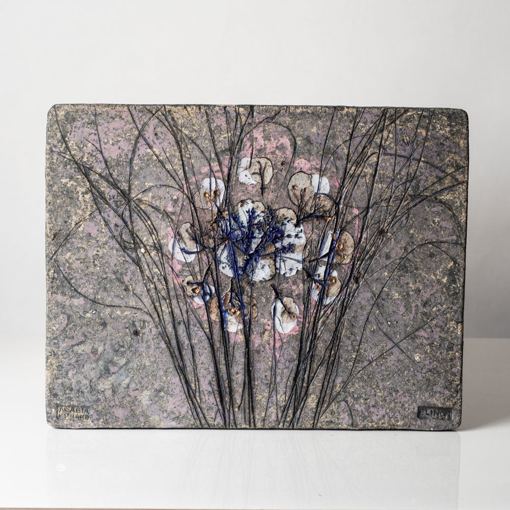 Francesca Mascitti Lindh for Arabia, Finland, Unique stoneware tile with floral motif H1424