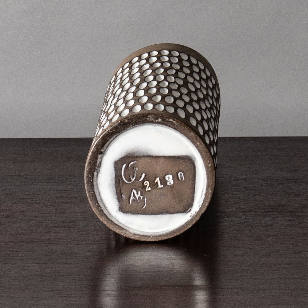 Ingrid Atterberg for Uppsala, stoneware brown and white vase J1319