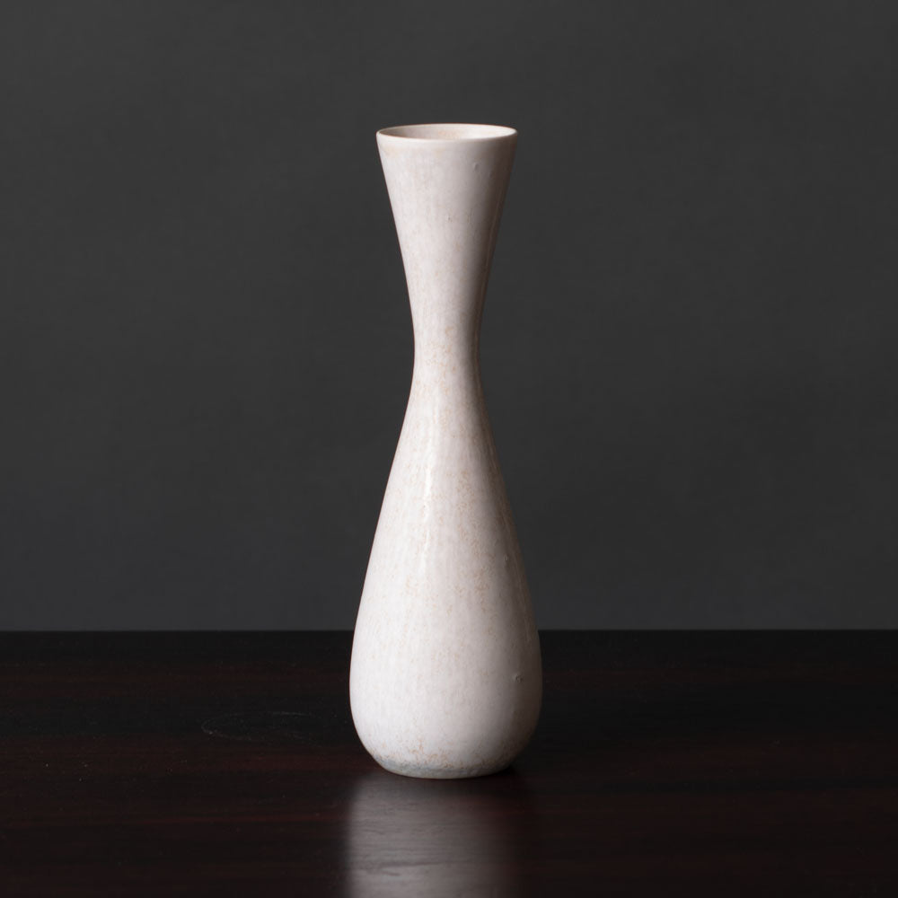 Carl Harry Stålhane for Rörstrand, Sweden, stoneware vase with white haresfur glaze L3275