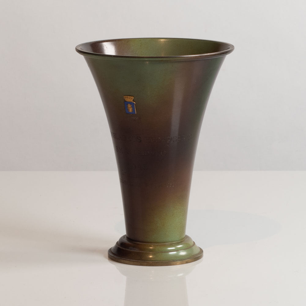 Ystad Brons, Sweden, bronze flaring vase L3794