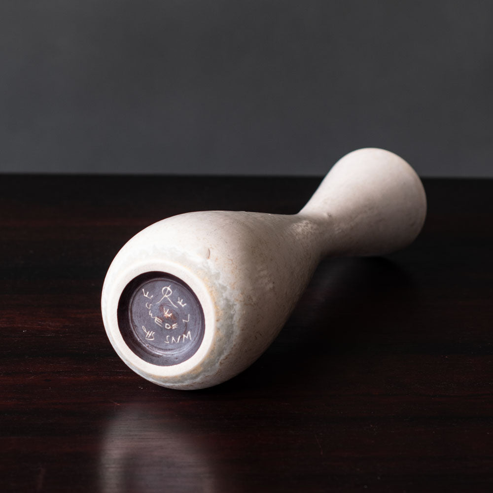 Carl Harry Stålhane for Rörstrand, Sweden, stoneware vase with white haresfur glaze L3275