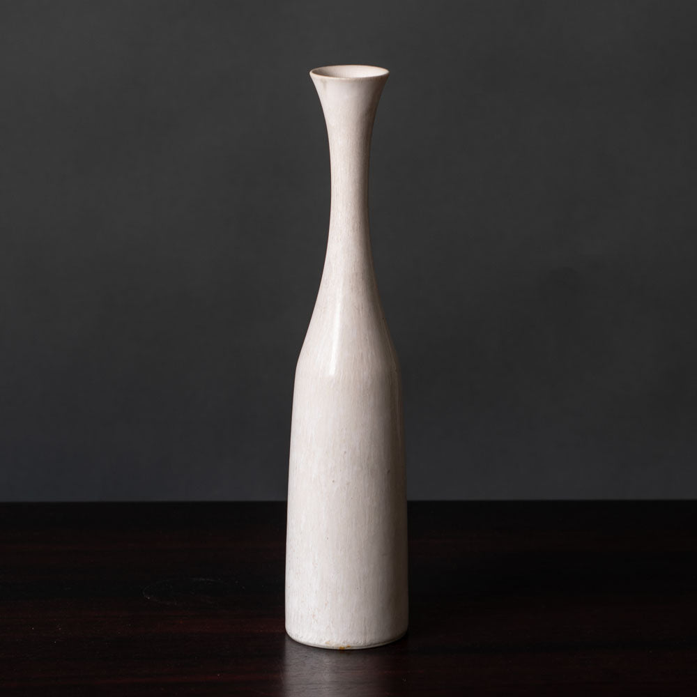 Carl Harry Stålhane for Rörstrand, Sweden, stoneware vase with white haresfur glaze L3395