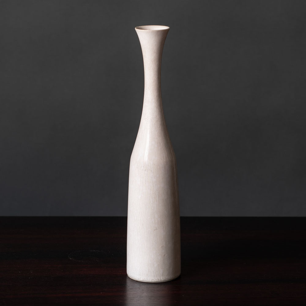 Carl Harry Stålhane for Rörstrand, Sweden, stoneware vase with white haresfur glaze L3395