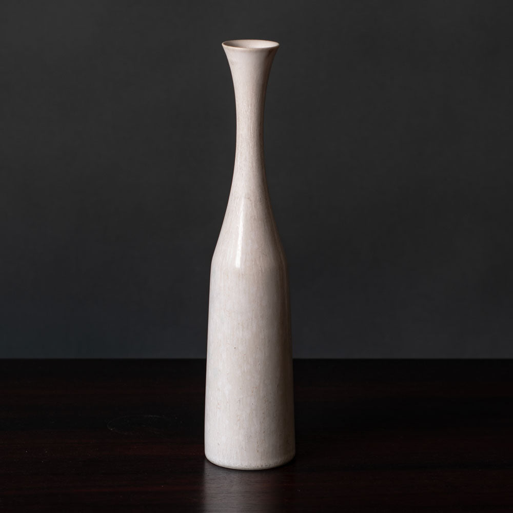 Carl Harry Stålhane for Rörstrand, Sweden, stoneware vase with white haresfur glaze L3395