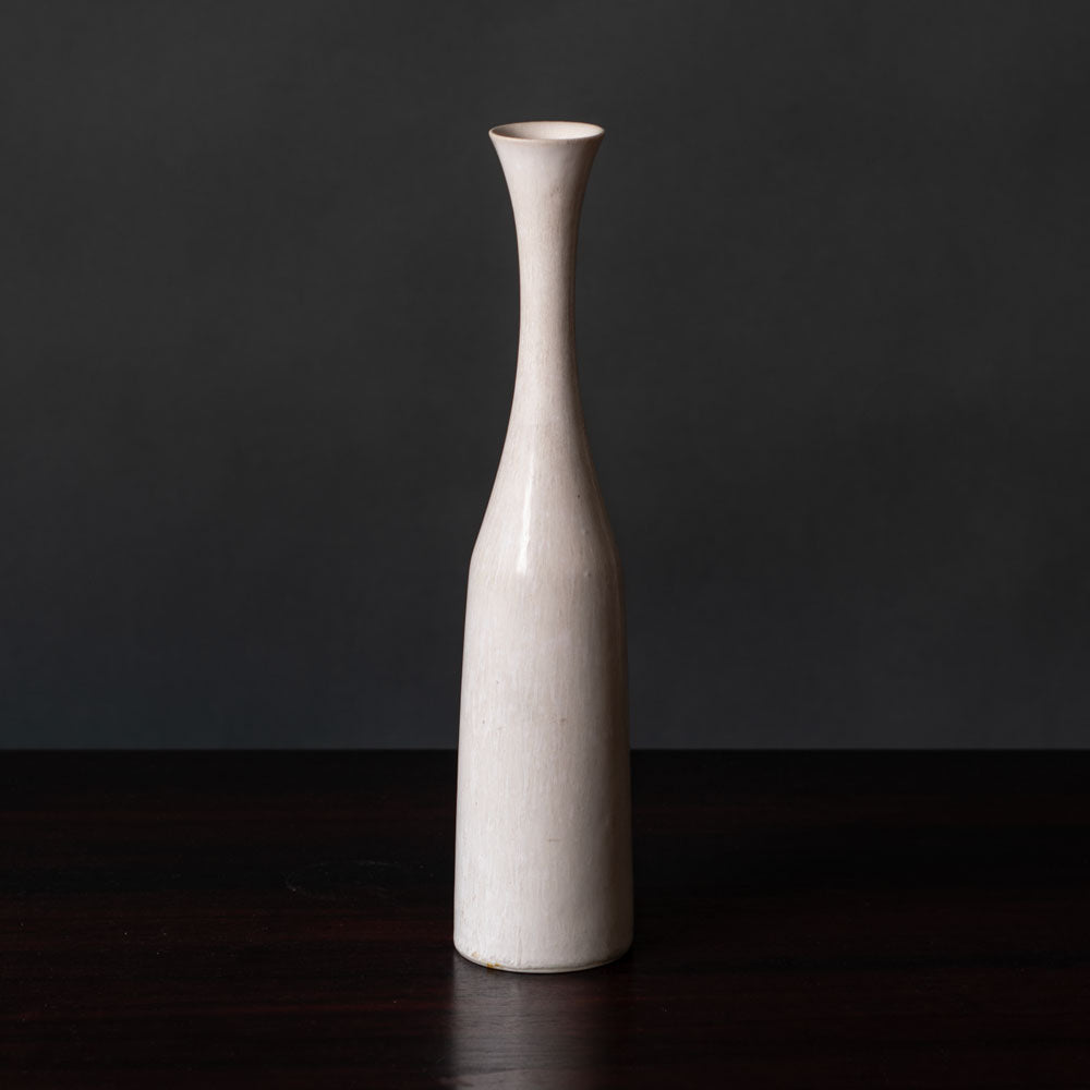 Carl Harry Stålhane for Rörstrand, Sweden, stoneware vase with white haresfur glaze L3395