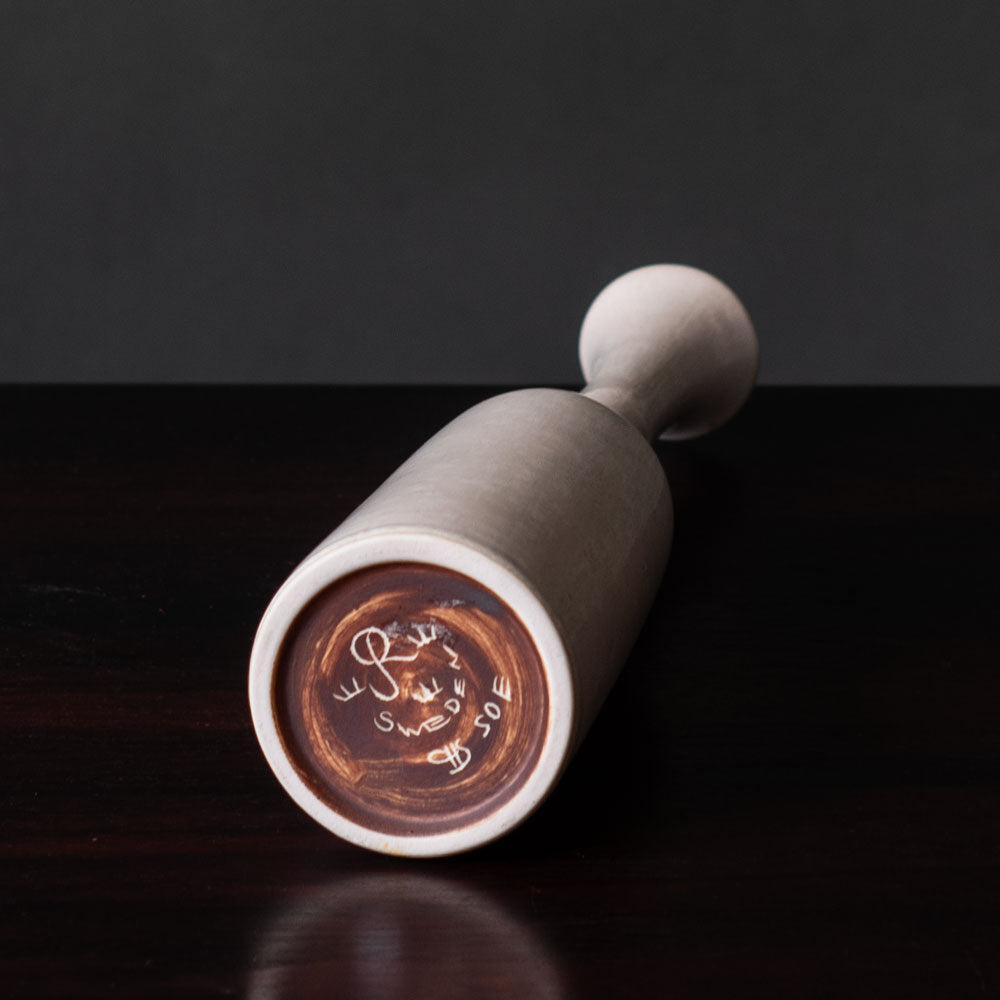 Carl Harry Stålhane for Rörstrand, Sweden, stoneware vase with white haresfur glaze L3395