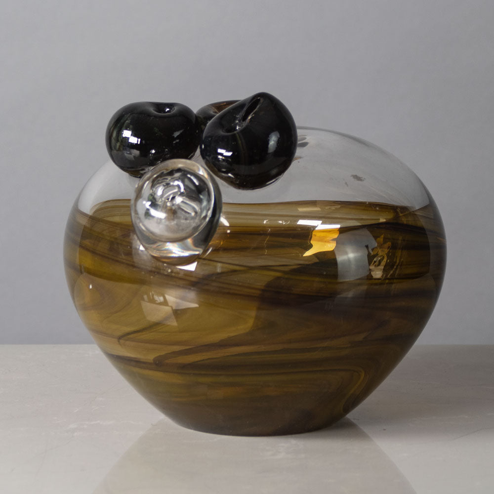Michael Bang for Holmegaard, Denmark, unique sculptural glass vase J1466