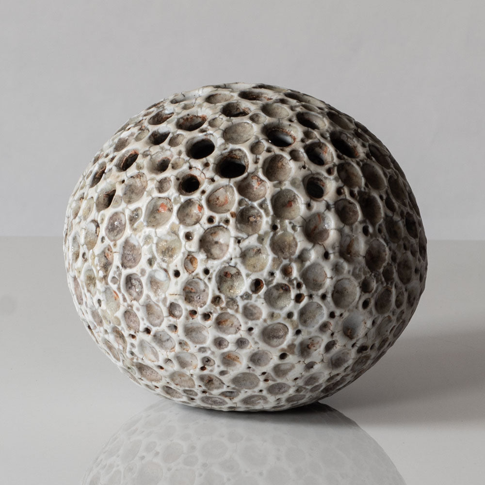 Alan Wallwork, UK, unique stoneware sculptural pod form vessel L3340