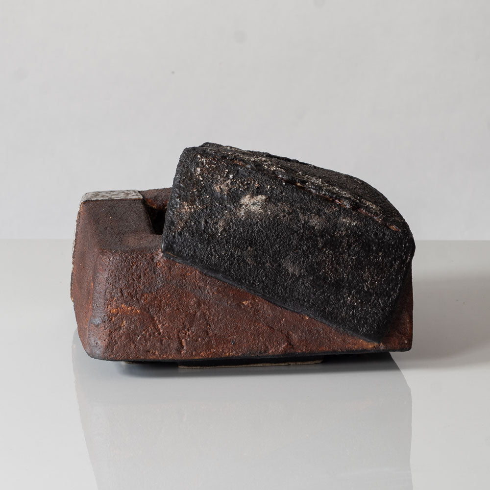 Gerald Weigel, Germany, sculptural vase with brown matte glaze K2882