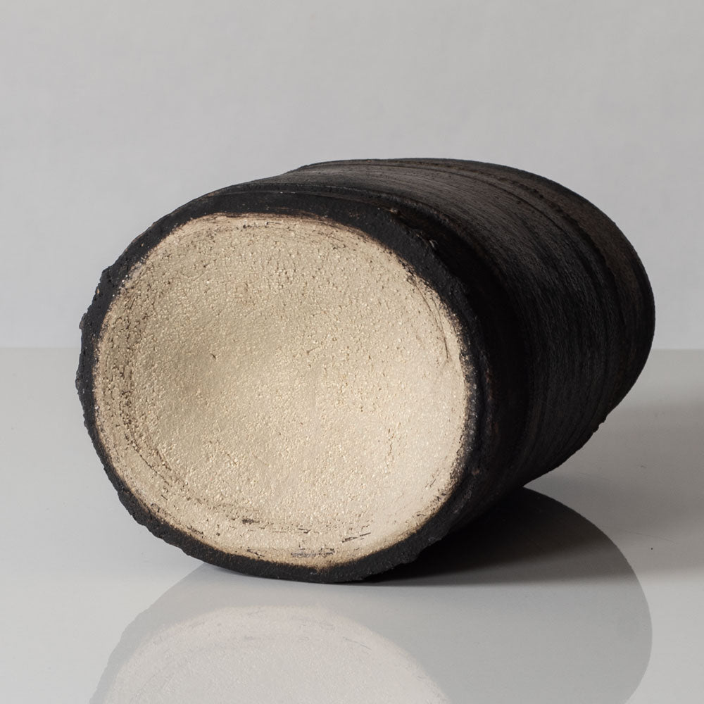 Dan Kelly, UK unique stoneware vase with matte dark brown glaze K2160