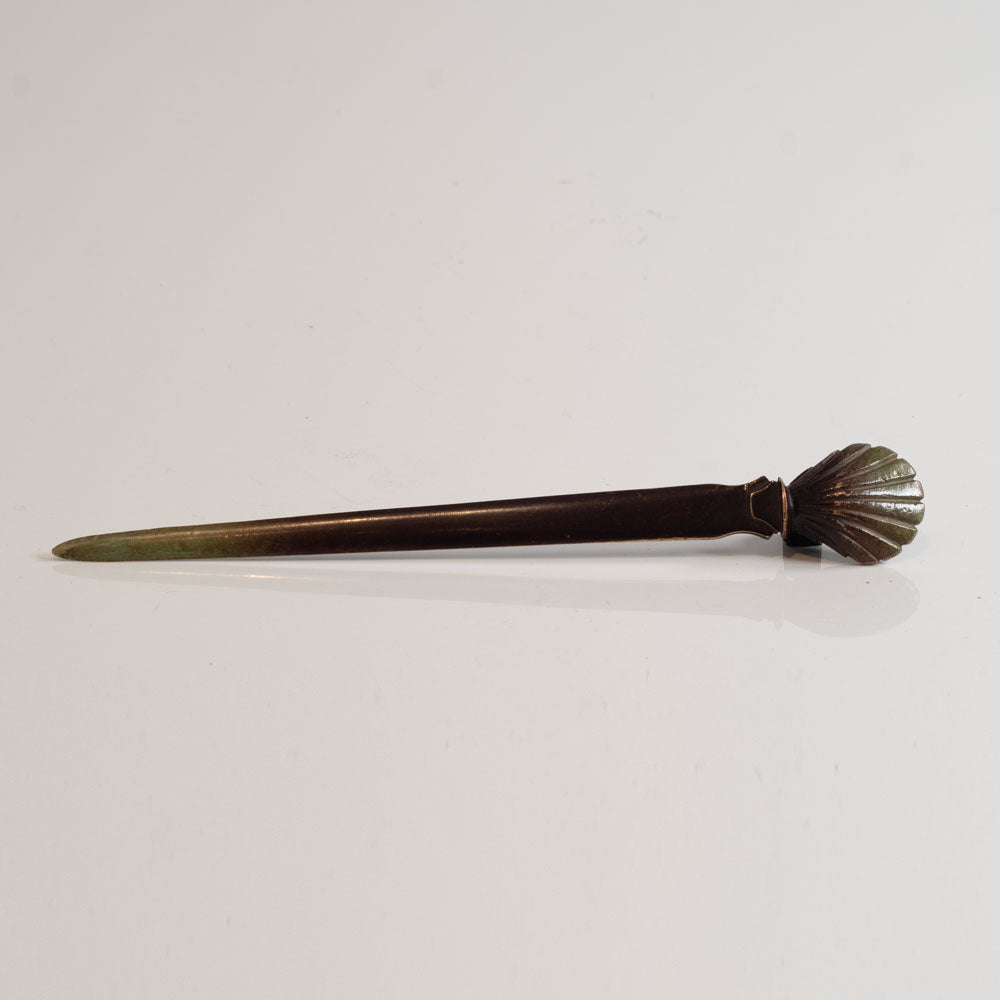 Danish, decorated art deco bronze letter opener M5531