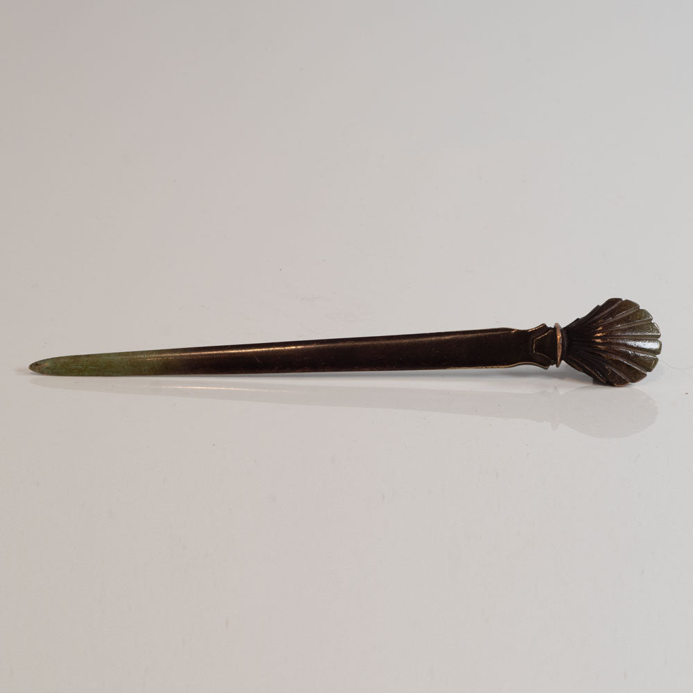 Danish, decorated art deco bronze letter opener M5531