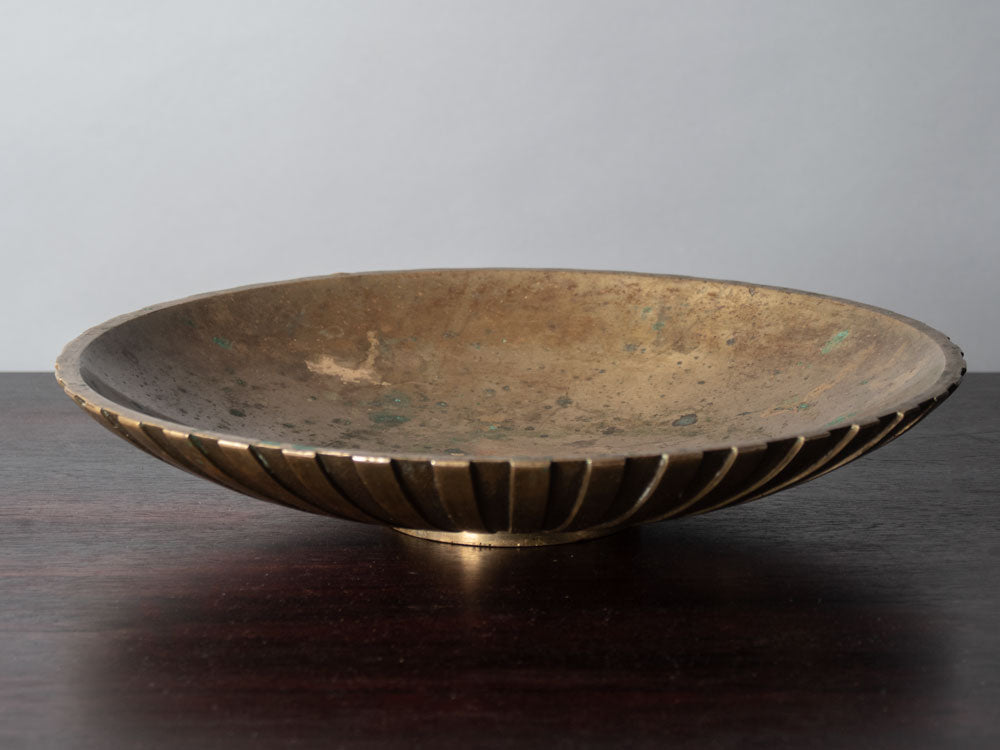 Tinos, Denmark, bronze fluted shallow bowl J1447