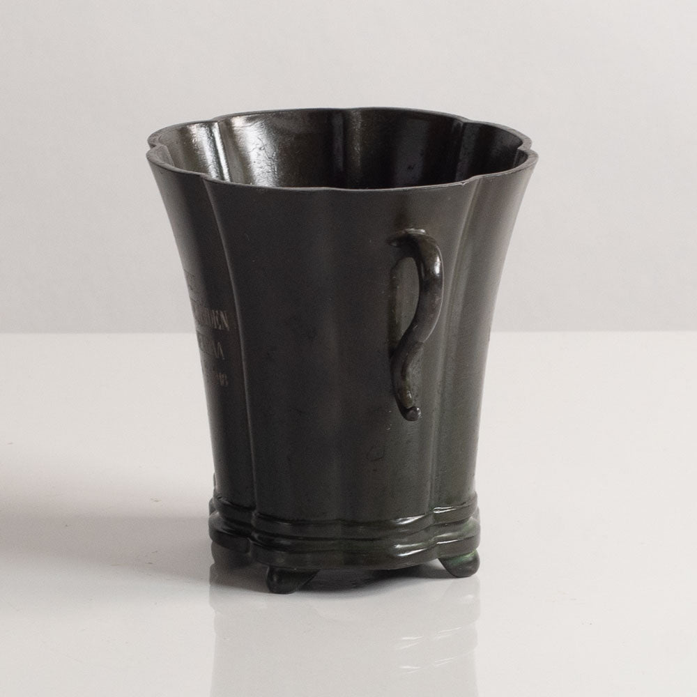 Just Andersen, Denmark, scalloped vase in disko metal L3213
