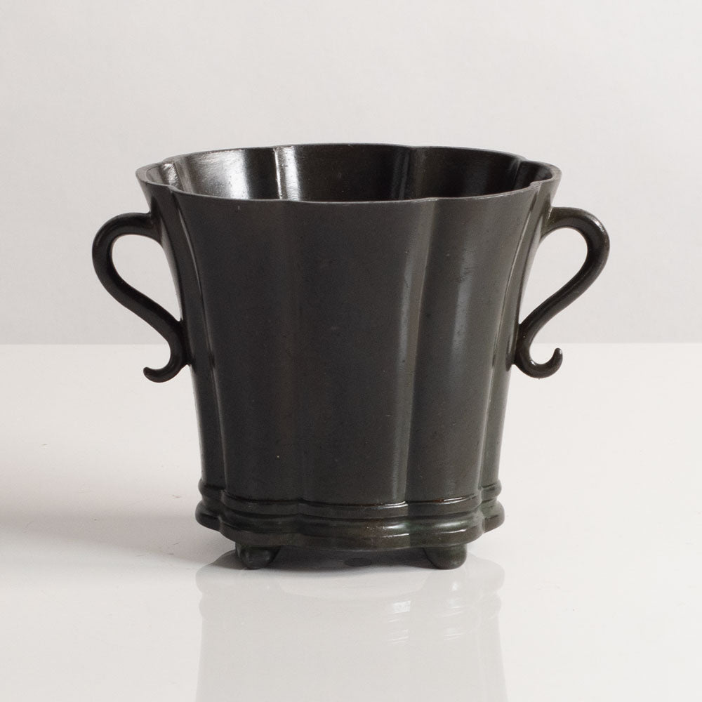 Just Andersen, Denmark, scalloped vase in disko metal L3213