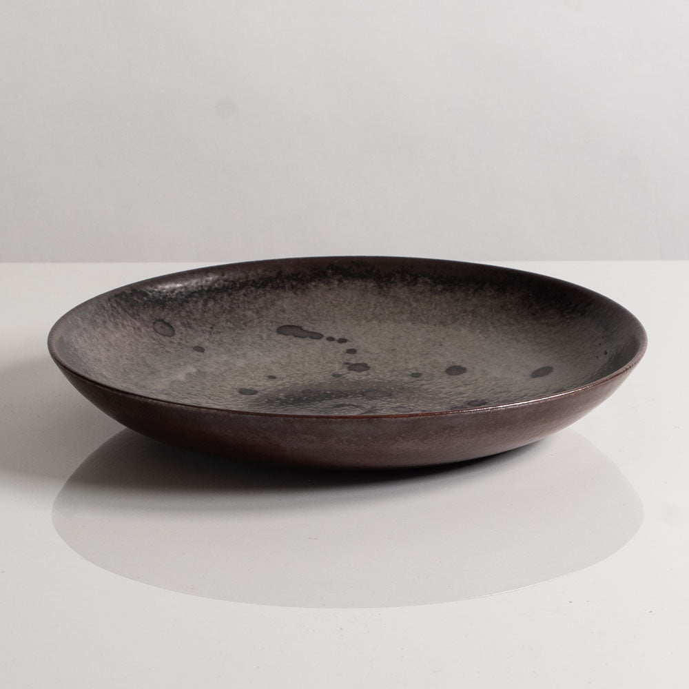 Liisa Hallamaa for Arabia, Finland, unique stoneware bowl with brown glaze M5459