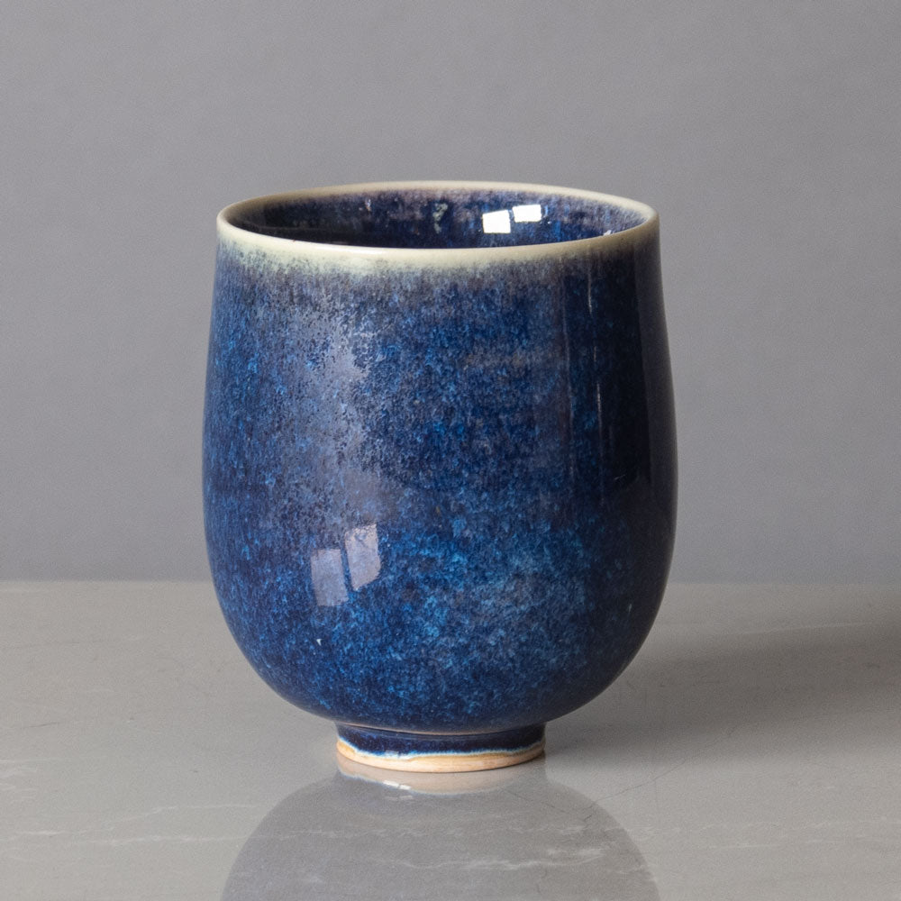 Stig Lindberg for Gustavsberg, Sweden, unique stoneware vase with blue glaze H1335