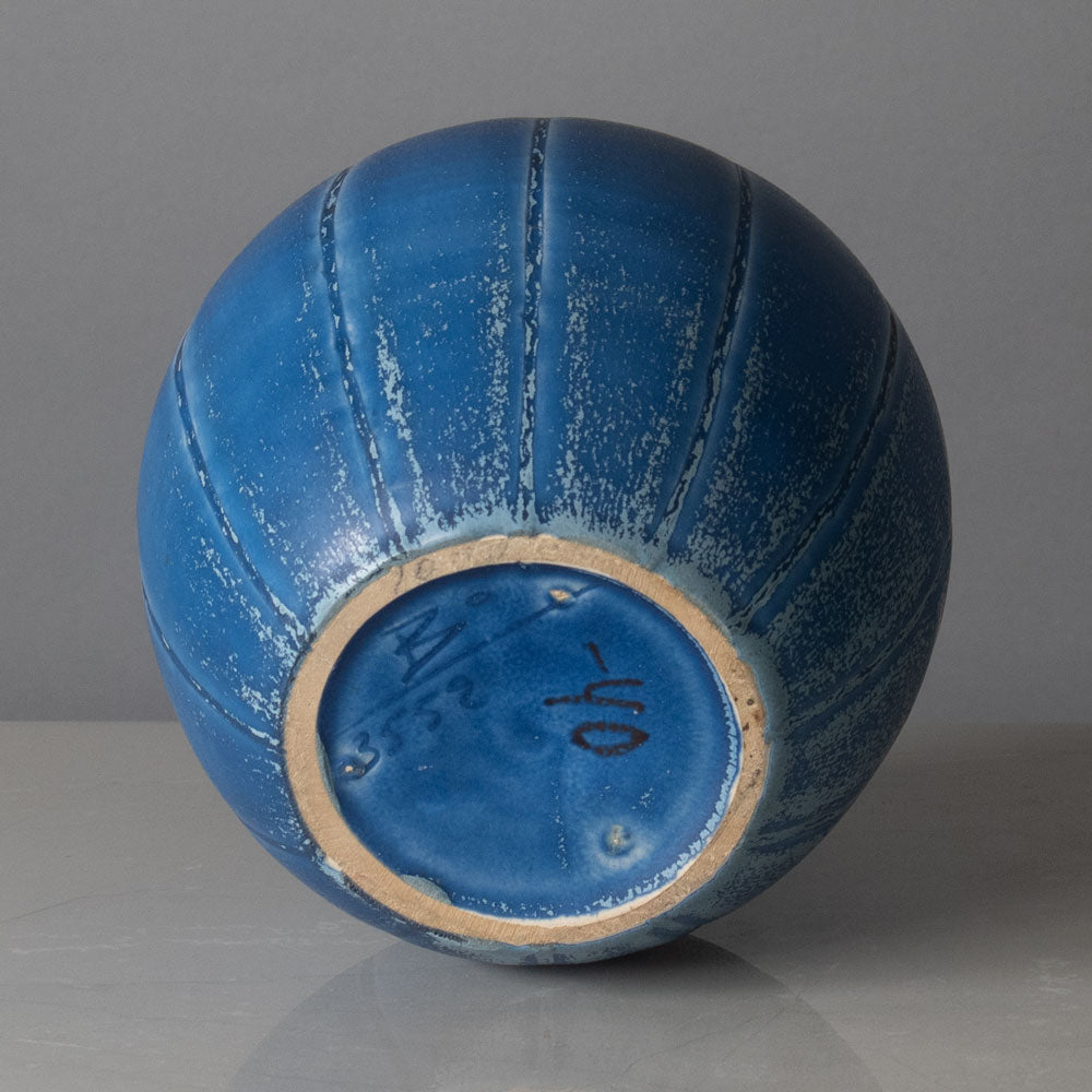 Eva Jancke Bjork for Bo Fajans, stoneware vase with matte blue glaze J1436
