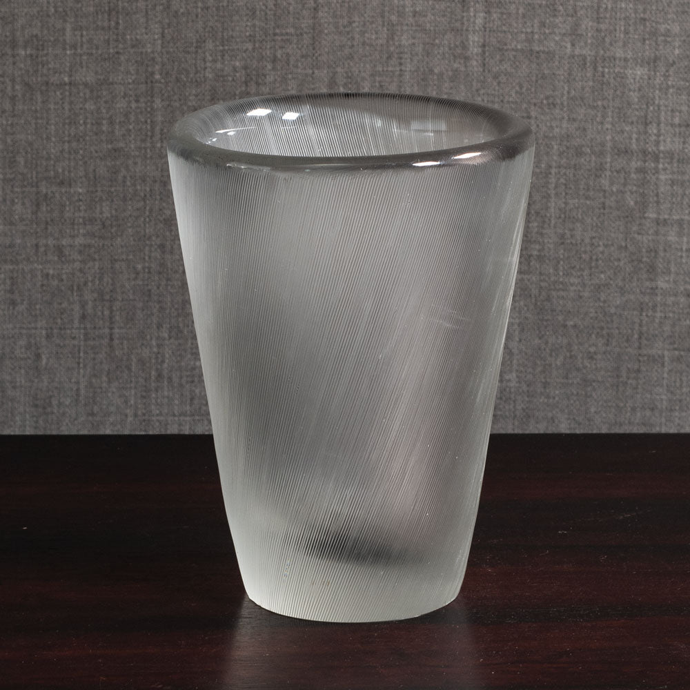 Tapio Wirkkala for Iittala, Finland, engraved glass vase M5520