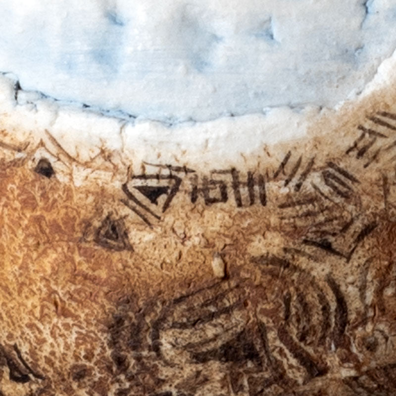 Ulla Viotti, Sweden, unique stoneware vessel with matte brown and blue surface K2575