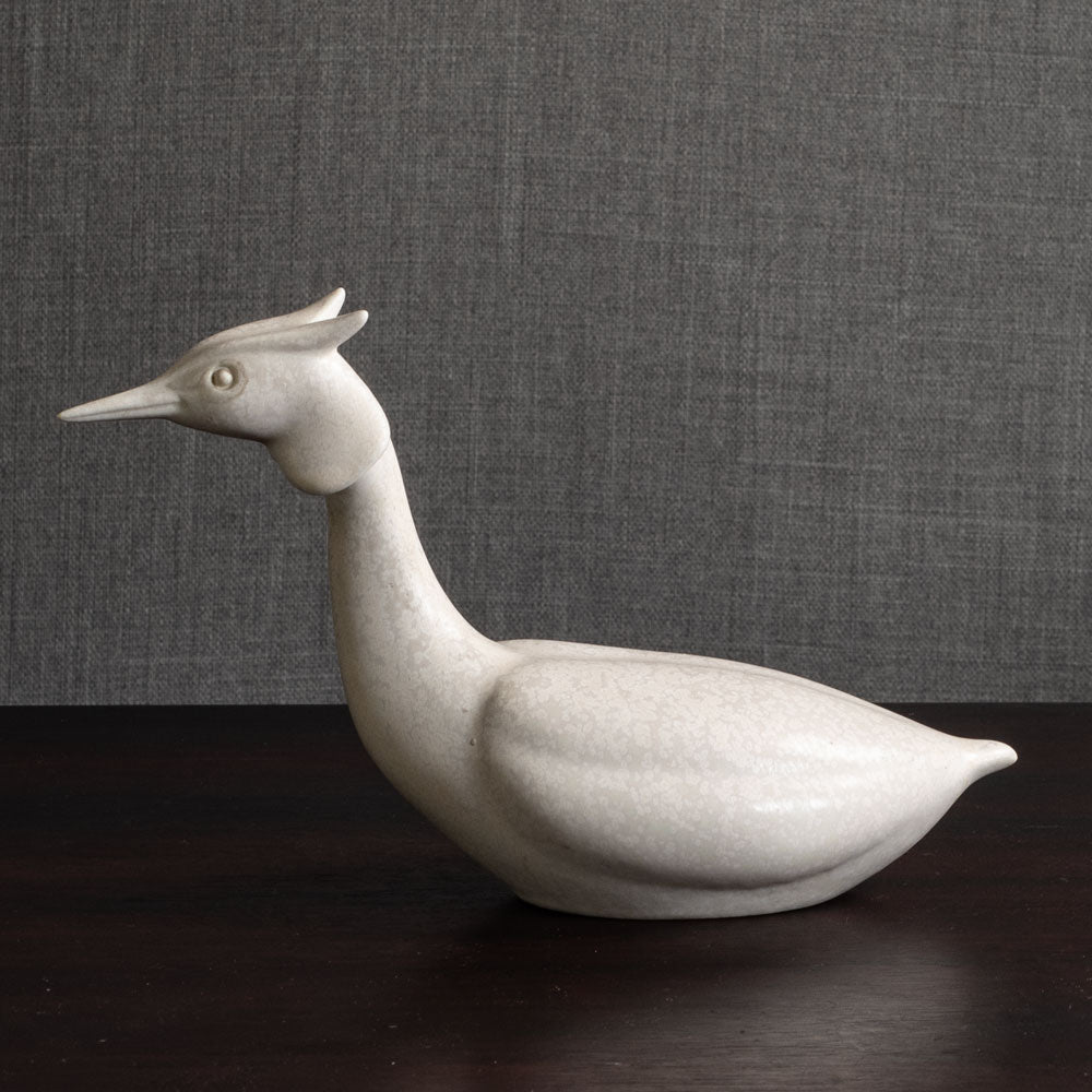 Gunnar Nylund for Rorstrand, stoneware grebe with white glaze M5506