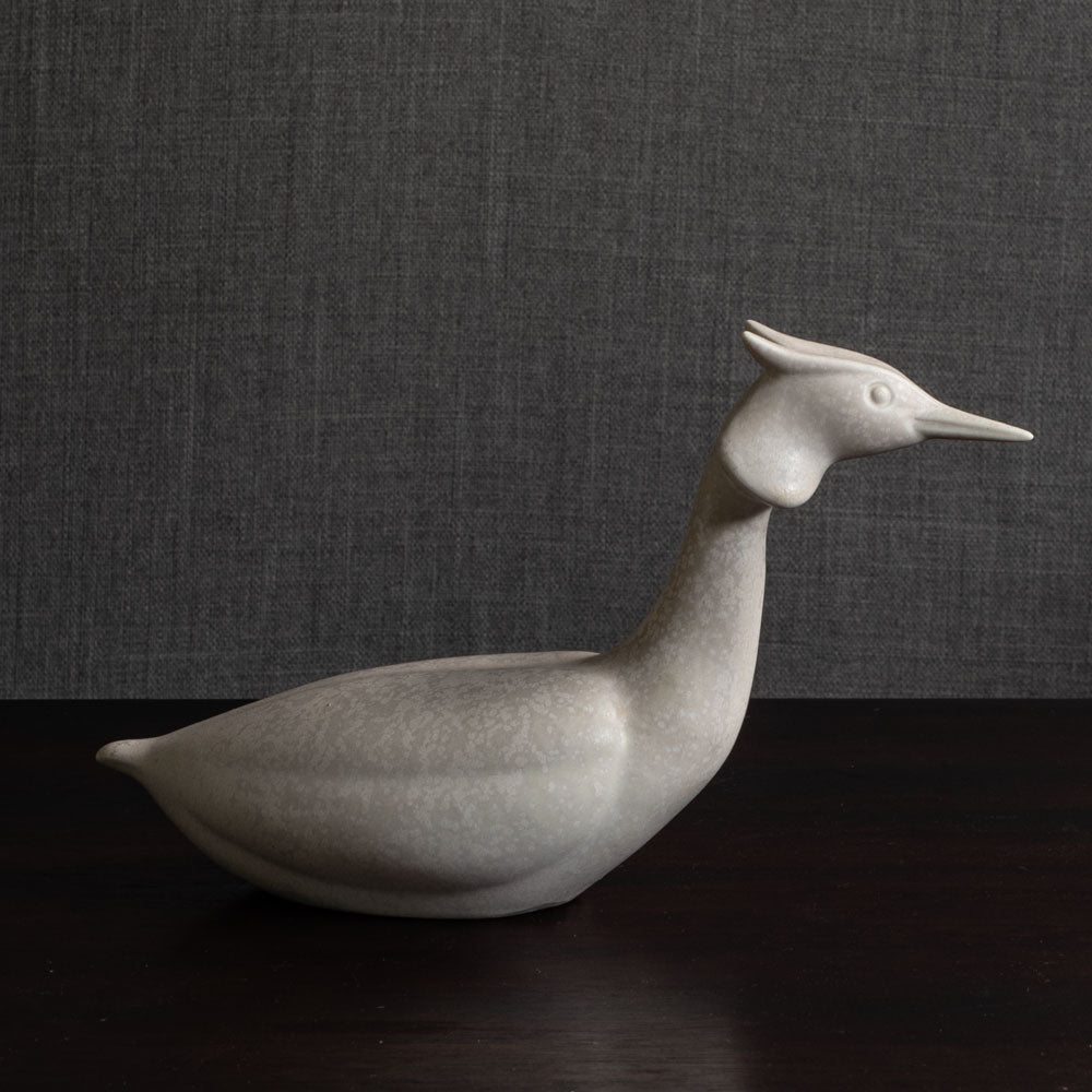 Gunnar Nylund for Rorstrand, stoneware grebe with white glaze M5506