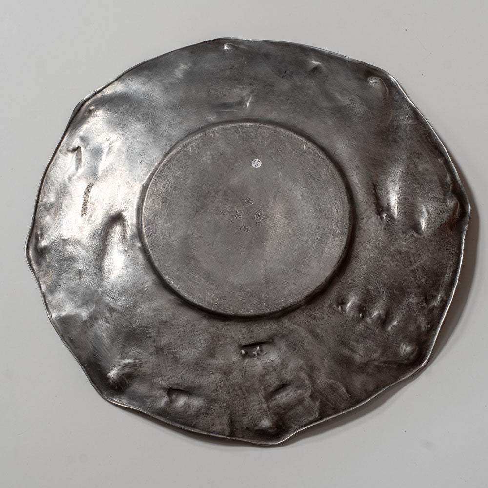 Olof Ahlberg for Schreuder & Olsson, Sweden, pewter art nouveau platter K2216
