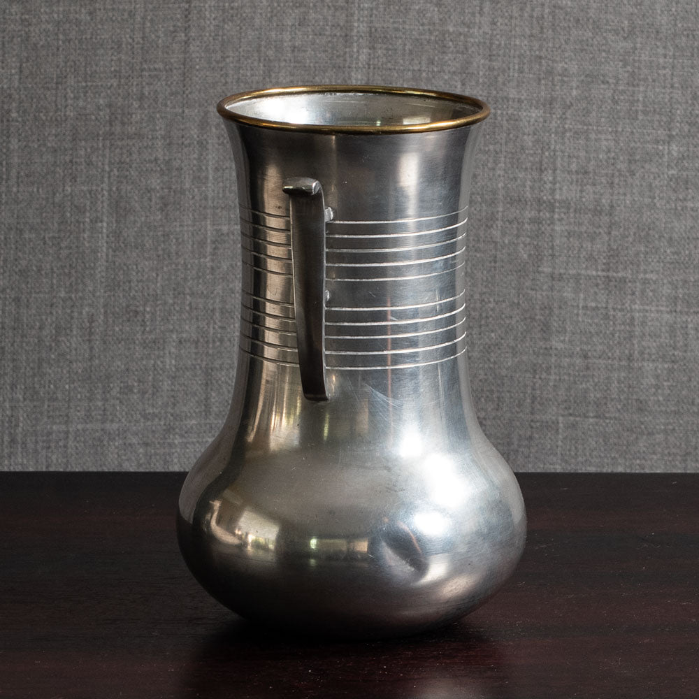 GAB Tenn, Sweden, pewter vase with handles and inscription M4252