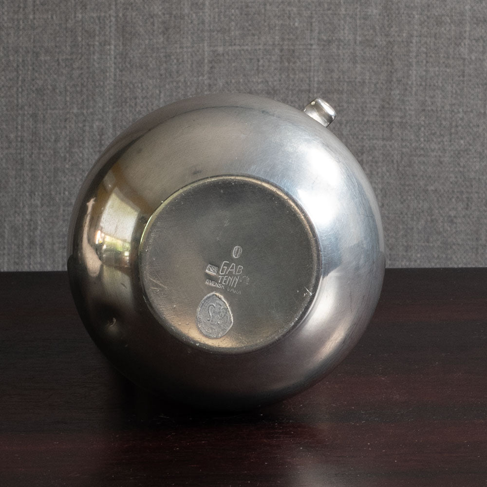 GAB Tenn, Sweden, pewter vase with handles and inscription M4252
