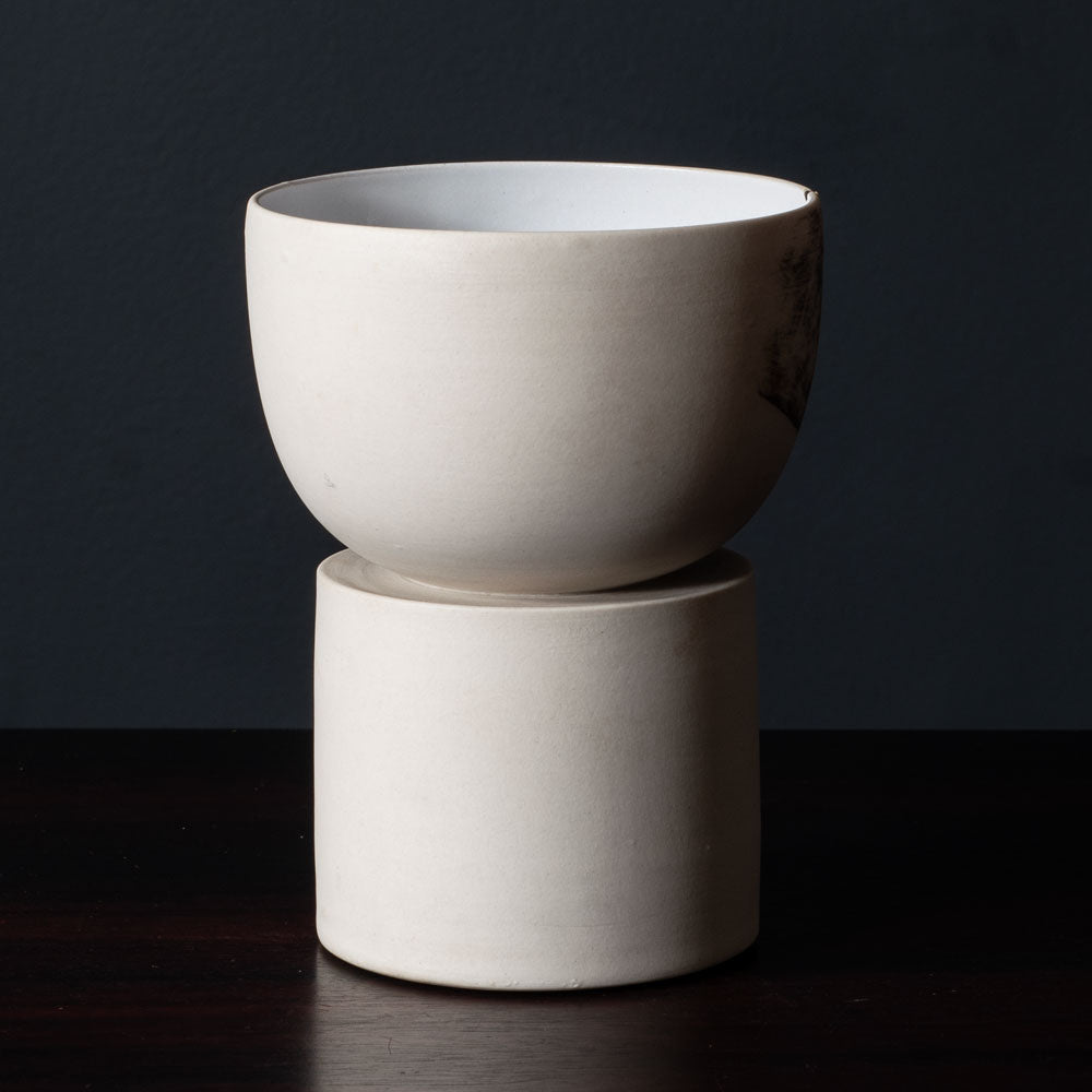 Gordon Baldwin, UK, unique stoneware bowl on pedestal L3456