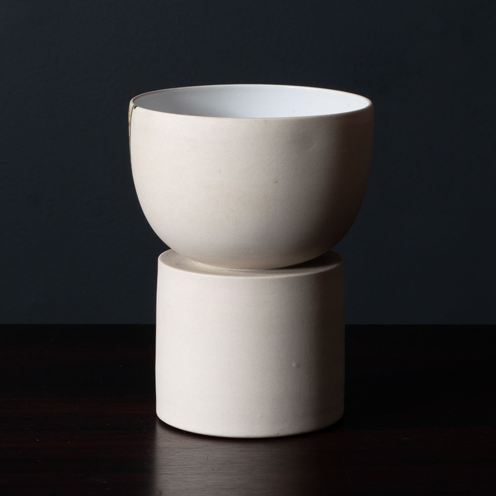 Gordon Baldwin, UK, unique stoneware bowl on pedestal L3456