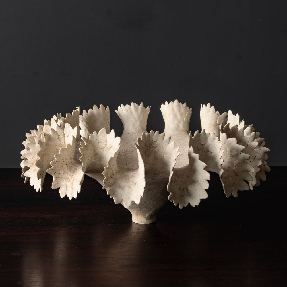 Ursula Morley Price, unique stoneware sculptural bowl L3451