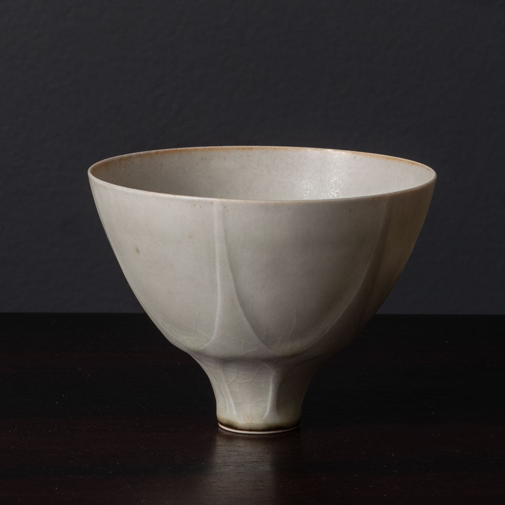 Karl Scheid, Germany, unique stoneware bowl with cream glaze K2306